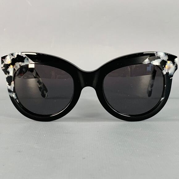 KREWE One Size Julia Black Grey Marbled Acetate Polarized Cat Eye Sunglasses - Picture 1 of 7
